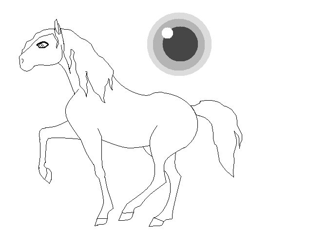 Prancing mare lineart