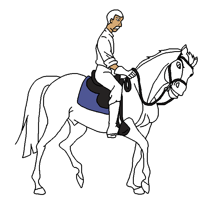 Cavalry Horse and Rider blank Render