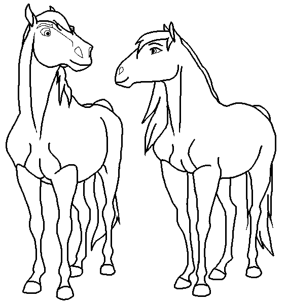 Horse couple blank render