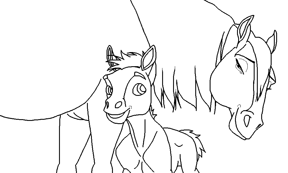 Free Mare and Foal Blank render