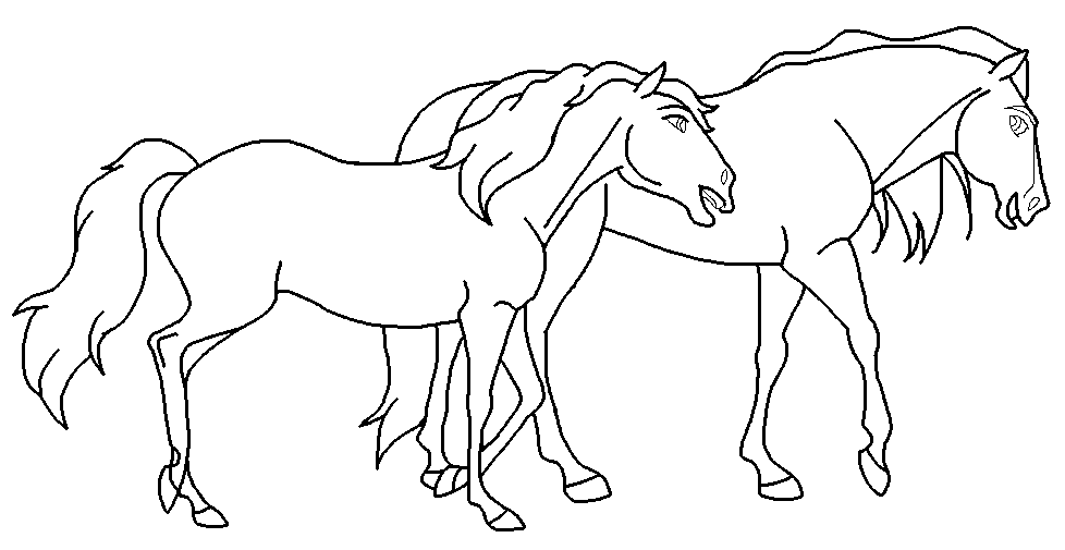 Mare and Stallion Blank Render