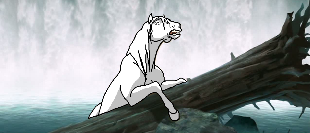Struggling Horse Blank Lineart