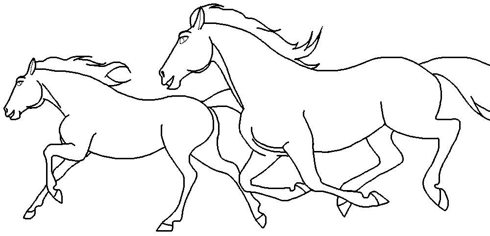 Galloping Mares Blank Render
