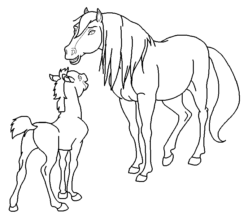 Mare and Foal Blank Render