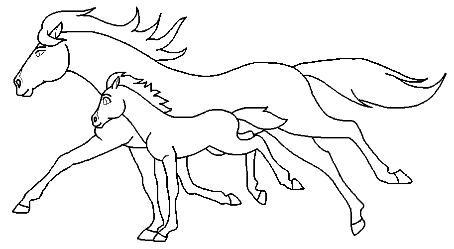 Mare & Foal blank render