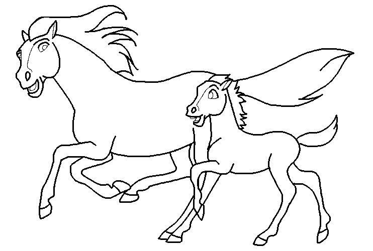 Mare & Foal blank render