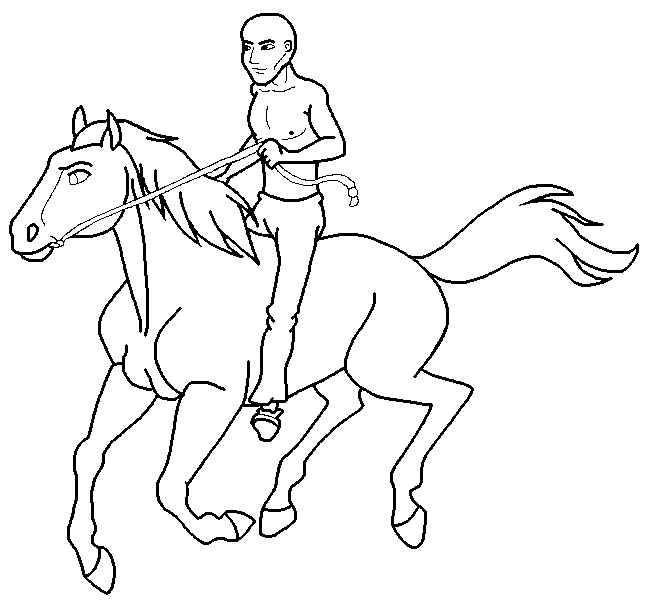 Native American and Horse Blank render