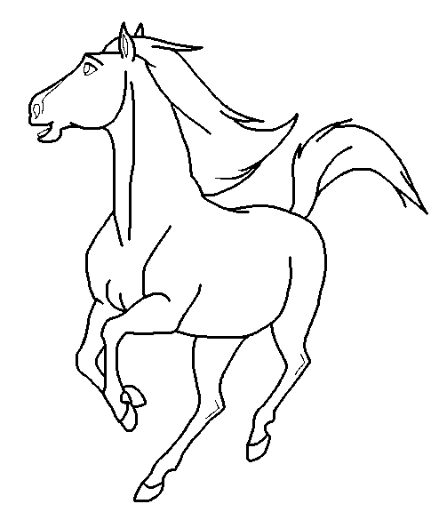 Galloping mare blank render