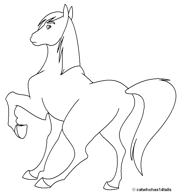 Blank horse lineart 01