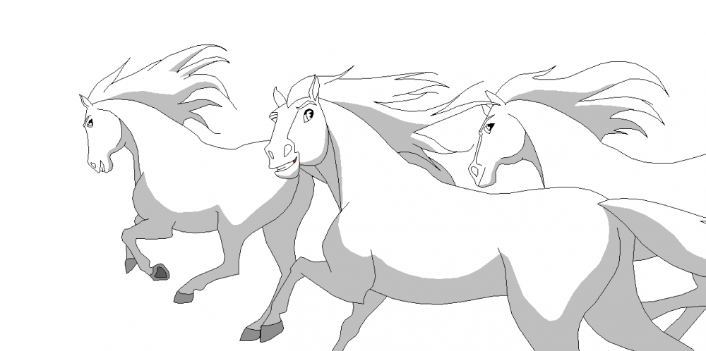 Three Stallions--Free Render
