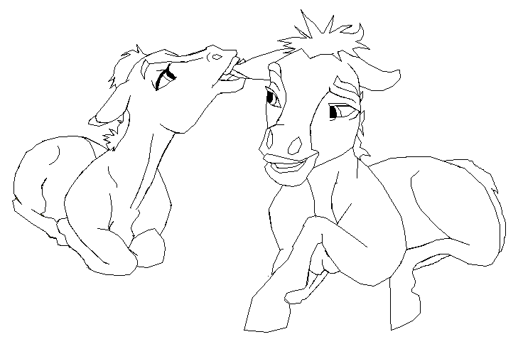 Blank Lineart Foals
