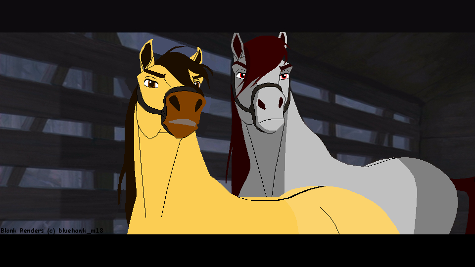 Spirit and a random stallion