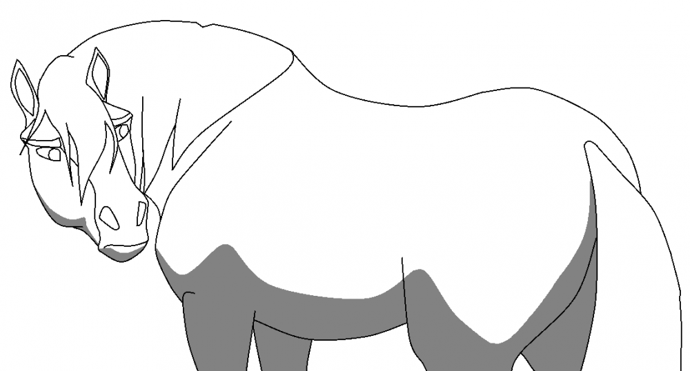 Standing Stallion Blank Render