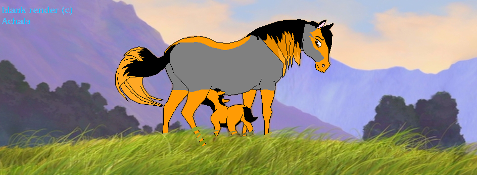 Matsuko and Whisper as horses