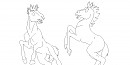 Foals at play lineart