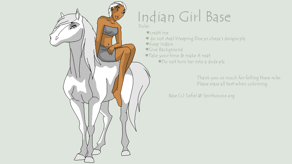 Free Base: Indian Girl & Horse