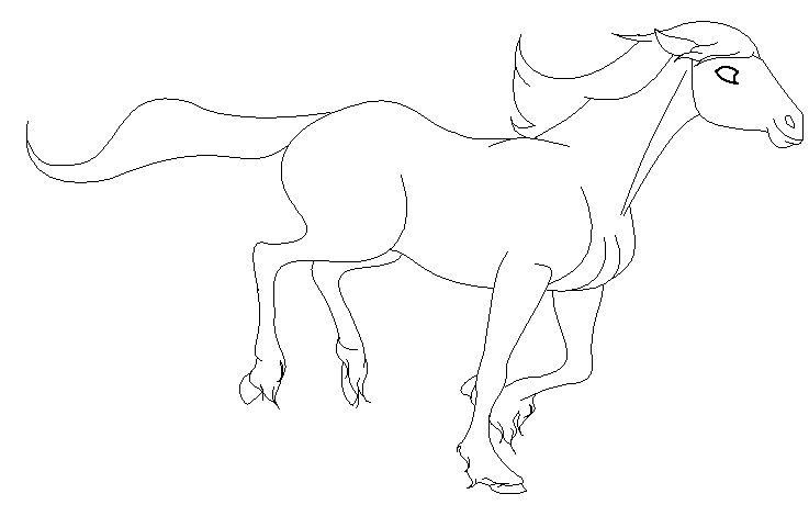 Freisian mare lineart