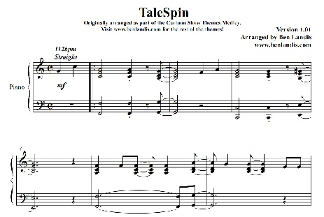 Talespin music sheet