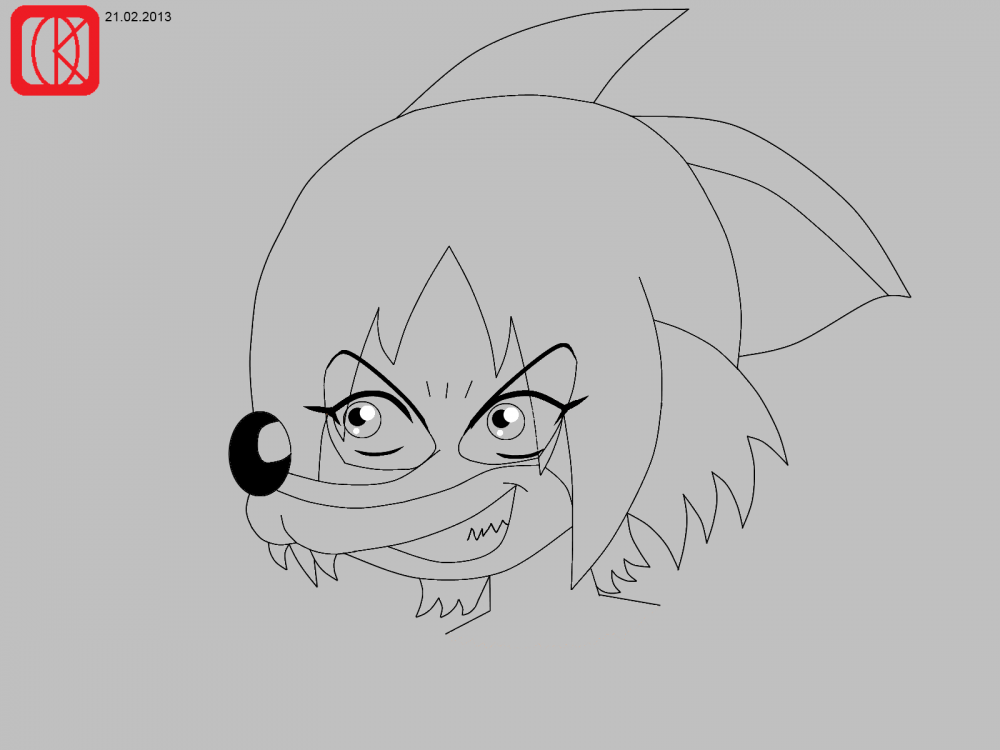 Lineart of Ora Kitsune
