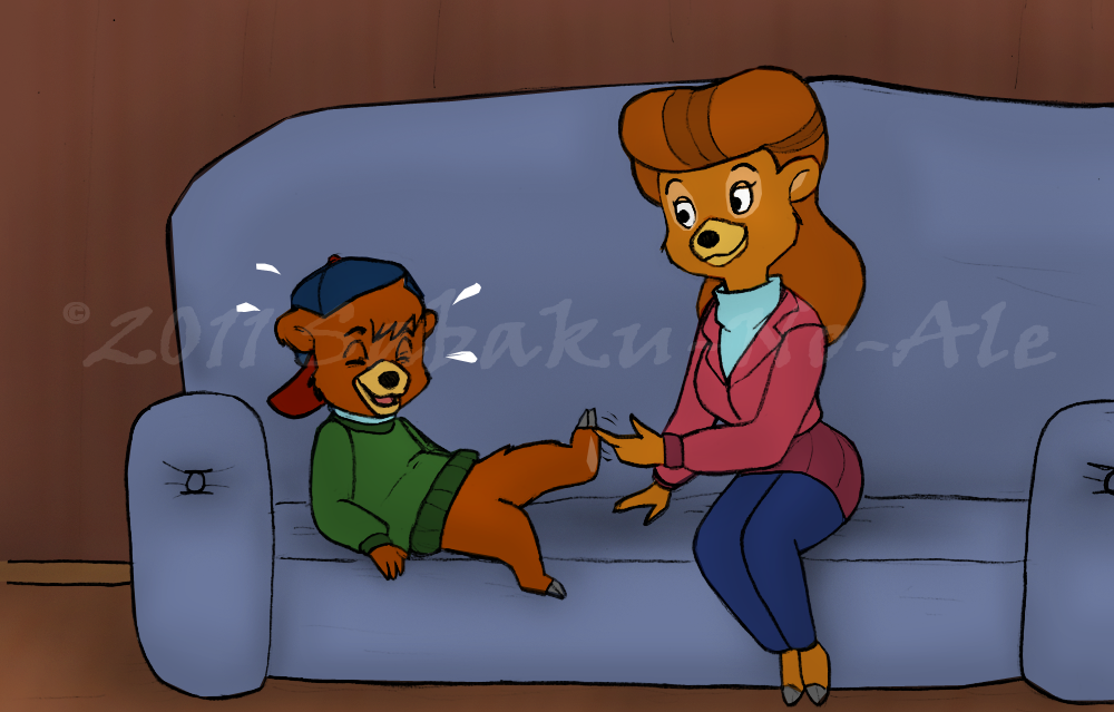 Rebecca and Kit tickling