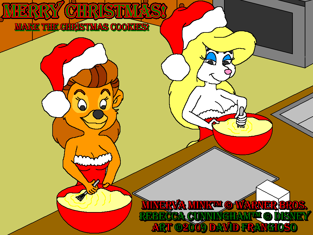 Rebecca and Minerva Mink Making Christmas Cookies