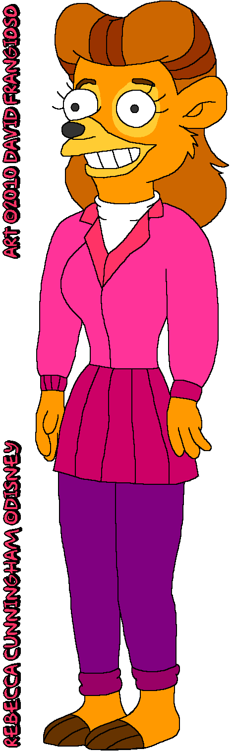Rebecca Cunningham as a Simpsons character
