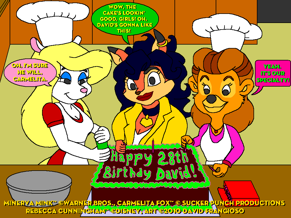 Rebecca, Minerva & Carmelita Making My Bday Cake