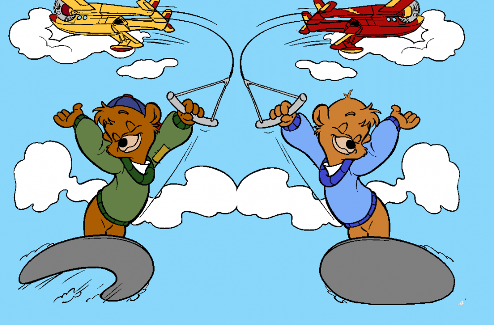 Kit and Chris Cloudsurfing