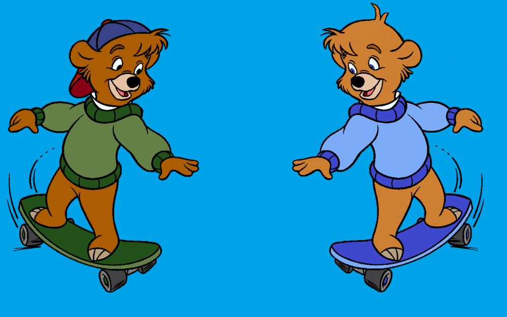 Kit and Chris Skateboarding