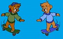 Kit and Chris Skateboarding