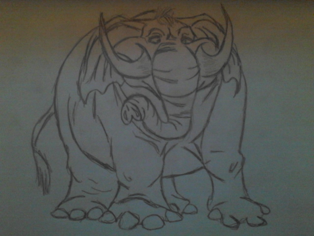 un dessin de tantor