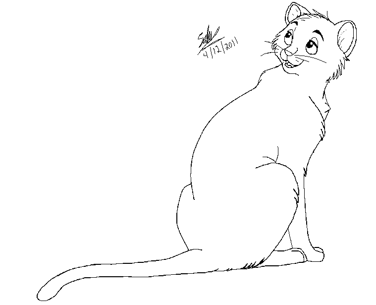 male Feline Lineart (friends only)