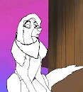 Female tomboy dog  singing - blank render