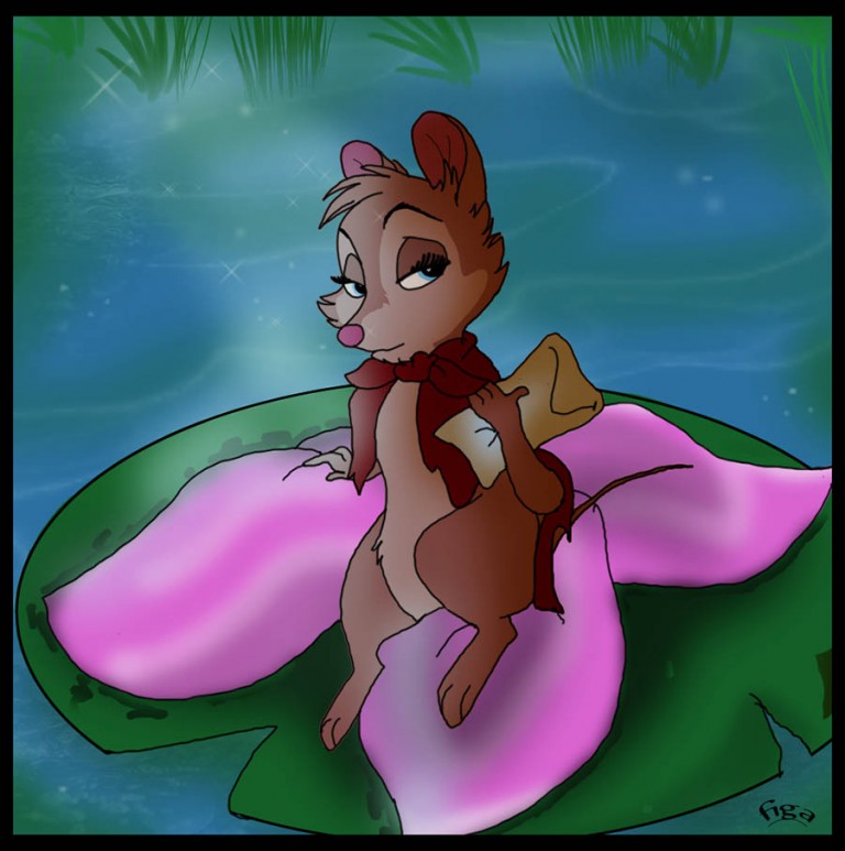 Madame Brisby sur un nénuphare
