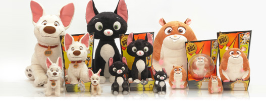 Plushies of Bolt, Mittens, and Rhino